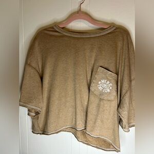 american eagle crop top large womens “Here Comes The Sun” NWT